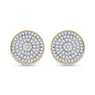 10kt Yellow Gold Men's Round Diamond 3D Disk Circle Earrings - Captivating Brilliance - Splendid Jewellery