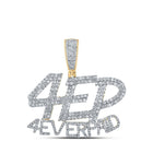 10kt Yellow Gold Men's Round Diamond 4 Ever Paid Charm Pendant - 1 - 3/4 Cttw | Splendid Jewellery - Splendid Jewellery