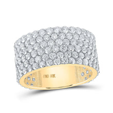 Load image into Gallery viewer, 10kt Yellow Gold Men's Round Diamond 6 - Row Band Ring - A Dazzling Statement of Style and Elegance - Splendid Jewellery