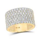10kt Yellow Gold Men's Round Diamond 7 - Row Band Ring - Luxurious Brilliance - Splendid Jewellery