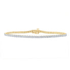 10kt Yellow Gold Men's Round Diamond 9 - inch Single Row Link Bracelet 1/2 Cttw - Exquisite Elegance - Splendid Jewellery