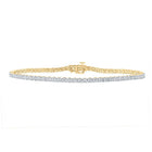 10kt Yellow Gold Men's Round Diamond 9 - inch Single Row Link Bracelet 1/2 Cttw - Exquisite Elegance - Splendid Jewellery