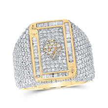 Load image into Gallery viewer, 10kt Yellow Gold Men's Round Diamond ACE Spade Cluster Ring - A Majestic Statement of Style and Elegance - Splendid Jewellery