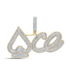 10kt Yellow Gold Men's Round Diamond Ace Spades Charm Pendant - 1 - 3/4 Cttw | Splendid Jewellery - Splendid Jewellery