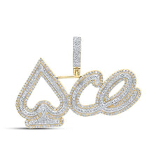 Load image into Gallery viewer, 10kt Yellow Gold Men's Round Diamond Ace Spades Charm Pendant - 1 - 3/4 Cttw | Splendid Jewellery - Splendid Jewellery