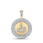 10kt Yellow Gold Men's Round Diamond Allah Islam Charm Pendant 1 - 1/3 Cttw | Splendid Jewellery - Splendid Jewellery