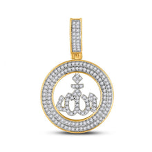 Load image into Gallery viewer, 10kt Yellow Gold Men's Round Diamond Allah Islam Charm Pendant - 1/2 Cttw - Splendid Jewellery