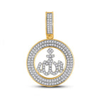10kt Yellow Gold Men's Round Diamond Allah Islam Charm Pendant - 1/2 Cttw - Splendid Jewellery