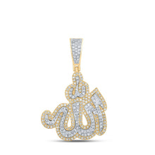 Load image into Gallery viewer, 10kt Yellow Gold Men's Round Diamond Allah Islam Charm Pendant 3/4 Cttw - Splendid Jewellery