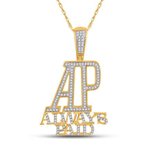 Load image into Gallery viewer, 10kt Yellow Gold Men's Round Diamond Always Paid Charm Pendant 1/2 Cttw - Splendid Jewellery