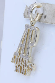 10kt Yellow Gold Men's Round Diamond Always Paid Charm Pendant 1/2 Cttw - Splendid Jewellery