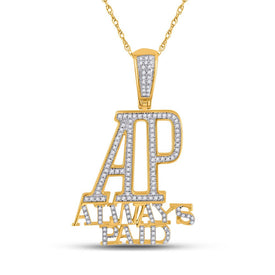 10kt Yellow Gold Men's Round Diamond Always Paid Charm Pendant 1/2 Cttw Top view from the 10Kt Yellow Gold Mens Round Diamond Always Paid Charm Pendant 1 2 Cttwpin285844 collection by Splendid Jewellery