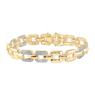 10kt Yellow Gold Men's Round Diamond Anchor Link Bracelet - 1 Cttw | Splendid Jewellery - Splendid Jewellery
