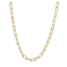 10kt Yellow Gold Men's Round Diamond Anchor Link Chain Necklace - 10 Cttw - Splendid Jewellery