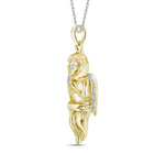 10kt Yellow Gold Men's Round Diamond Angel Charm Pendant 1/20 Cttw - A Heavenly Delight - Alternate view 3 from Splendid Jewellery