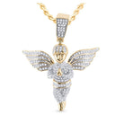 10kt Yellow Gold Men's Round Diamond Angel Charm Pendant - 3/4 Cttw - Splendid Jewellery - Splendid Jewellery