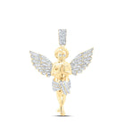 10kt Yellow Gold Men's Round Diamond Angel Charm Pendant - Captivating Heavenly Delight - Splendid Jewellery