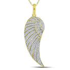 10kt Yellow Gold Men's Round Diamond Angel Wing Charm Pendant - 5/8 Cttw | Splendid Jewellery - Splendid Jewellery