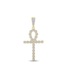 10kt Yellow Gold Men's Round Diamond Ankh Cross Charm Pendant - 5/8 Ct.t.w. - Splendid Jewellery