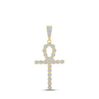 10kt Yellow Gold Men's Round Diamond Ankh Cross Charm Pendant - 5/8 Ct.t.w. - Splendid Jewellery