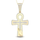 10kt Yellow Gold Men's Round Diamond Ankh Cross Charm Pendant - 5/8 Ct.t.w. Top view from the 10Kt Yellow Gold Mens Round Diamond Ankh Cross Charm Pendant 5 8 Cttwpin270898 collection by Splendid Jewellery