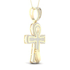 10kt Yellow Gold Men's Round Diamond Ankh Cross Charm Pendant - 5/8 Ct.t.w. Side 2 view from the 10Kt Yellow Gold Mens Round Diamond Ankh Cross Charm Pendant 5 8 Cttwpin270898 collection by Splendid Jewellery