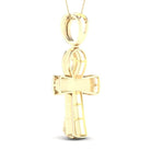 10kt Yellow Gold Men's Round Diamond Ankh Cross Charm Pendant - 5/8 Ct.t.w. - Splendid Jewellery