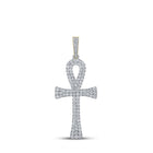 10kt Yellow Gold Men's Round Diamond Ankh Cross Charm Pendant - 6 - 1/3 Cttw | Splendid Jewellery - Splendid Jewellery