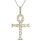 10kt Yellow Gold Men's Round Diamond Ankh Cross Charm Pendant - A Dazzling Symbol of Style and Spirituality Top view from the 10Kt Yellow Gold Mens Round Diamond Ankh Cross Charm Pendant 3 8 Cttwpin287566 collection by Splendid Jewellery
