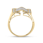 10kt Yellow Gold Men's Round Diamond Arched Fashion Ring - A Dazzling Statement Piece Side 2 view from the 10Kt Yellow Gold Mens Round Diamond Arched Fashion Ring 1 4 Cttwpin13450 collection by Splendid Jewellery