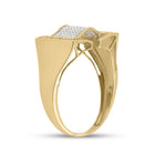 10kt Yellow Gold Men's Round Diamond Arched Fashion Ring - A Dazzling Statement Piece Side view from the 10Kt Yellow Gold Mens Round Diamond Arched Fashion Ring 1 4 Cttwpin13450 collection by Splendid Jewellery
