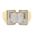 10kt Yellow Gold Men's Round Diamond Arched Fashion Ring - A Dazzling Statement Piece Front view from the 10Kt Yellow Gold Mens Round Diamond Arched Fashion Ring 1 4 Cttwpin13450 collection by Splendid Jewellery