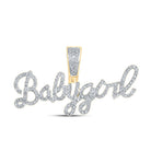 10kt Yellow Gold Men's Round Diamond Baby Girl Charm Pendant 3/8 Cttw - Splendid Jewellery