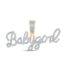 Load image into Gallery viewer, 10kt Yellow Gold Men's Round Diamond Baby Girl Charm Pendant 3/8 Cttw - Splendid Jewellery