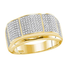 Load image into Gallery viewer, 10kt Yellow Gold Men's Round Diamond Band Ring 1/2 Cttw - A Dazzling Statement of Masculine Elegance - Splendid Jewellery