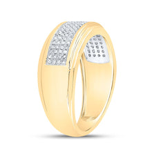 Load image into Gallery viewer, 10kt Yellow Gold Men&#39;s Round Diamond Band Ring 1/3 Cttw - Luxurious Elegance Side 2 view from the 10Kt Yellow Gold Mens Round Diamond Band Ring 1 3 Cttwpin46695 collection by Splendid Jewellery