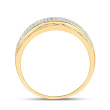 Load image into Gallery viewer, 10kt Yellow Gold Men&#39;s Round Diamond Band Ring 1/3 Cttw - Luxurious Elegance Side view from the 10Kt Yellow Gold Mens Round Diamond Band Ring 1 3 Cttwpin46695 collection by Splendid Jewellery