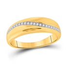 10kt Yellow Gold Men's Round Diamond Band Ring 1/6 Cttw - A Dazzling Statement of Masculine Elegance - Splendid Jewellery