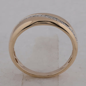 10kt Yellow Gold Men's Round Diamond Band Ring 1/6 Cttw - A Dazzling Statement of Masculine Elegance - Splendid Jewellery