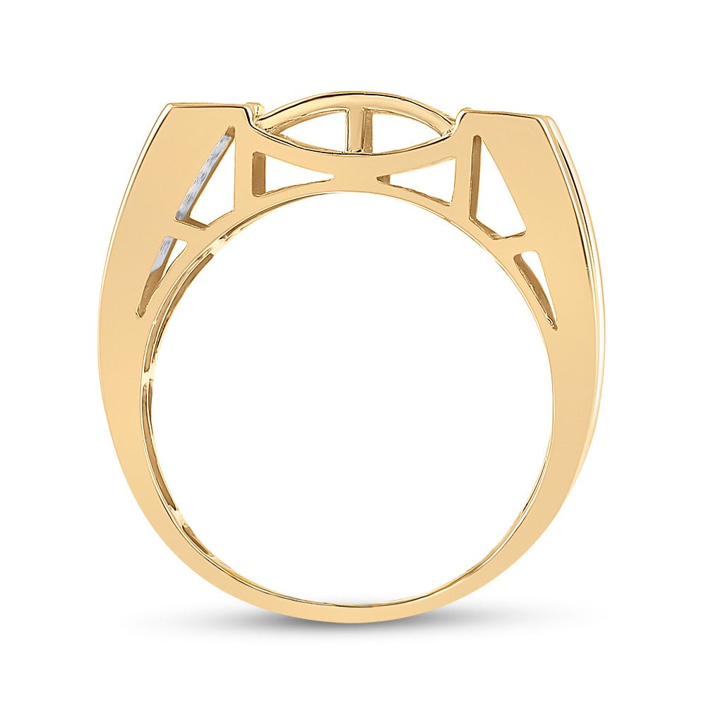 10kt Yellow Gold Men's Round Diamond Band Ring - 5/8 Cttw | Splendid Jewellery - Splendid Jewellery