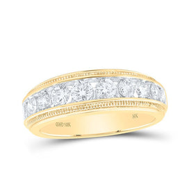 10kt Yellow Gold Men's Round Diamond Band Ring - Dazzling Elegance - Splendid Jewellery