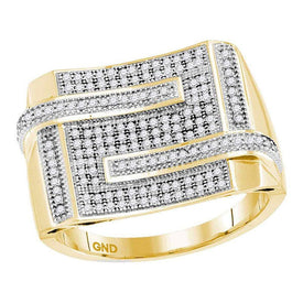 10kt Yellow Gold Men's Round Diamond Band Ring - Elegant Brilliance - Splendid Jewellery