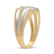 Load image into Gallery viewer, 10kt Yellow Gold Men&#39;s Round Diamond Band Ring - Exquisite Brilliance Side view from the 10Kt Yellow Gold Mens Round Diamond Band Ring 1 4 Cttwpin72100 collection by Splendid Jewellery