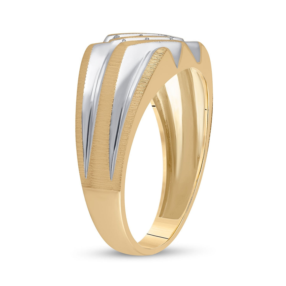 10kt Yellow Gold Men's Round Diamond Band Ring - Exquisite Brilliance - Splendid Jewellery