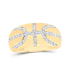 10kt Yellow Gold Mens Round Diamond Basketball Band Ring 3/4 Cttw | Brilliant Hoops - Splendid Jewellery