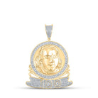 10kt Yellow Gold Men's Round Diamond Ben Franklin 100 Charm Pendant - 1 - 1/5 Cttw | Splendid Jewellery - Splendid Jewellery