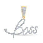 10kt Yellow Gold Men's Round Diamond Boss Charm Pendant 1/3 Cttw | Splendid Jewellery - Splendid Jewellery