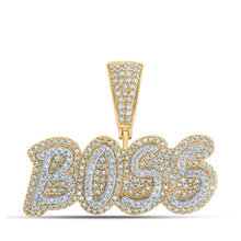 Load image into Gallery viewer, 10kt Yellow Gold Men's Round Diamond BOSS Charm Pendant - 3/4 Cttw | Splendid Jewellery - Splendid Jewellery