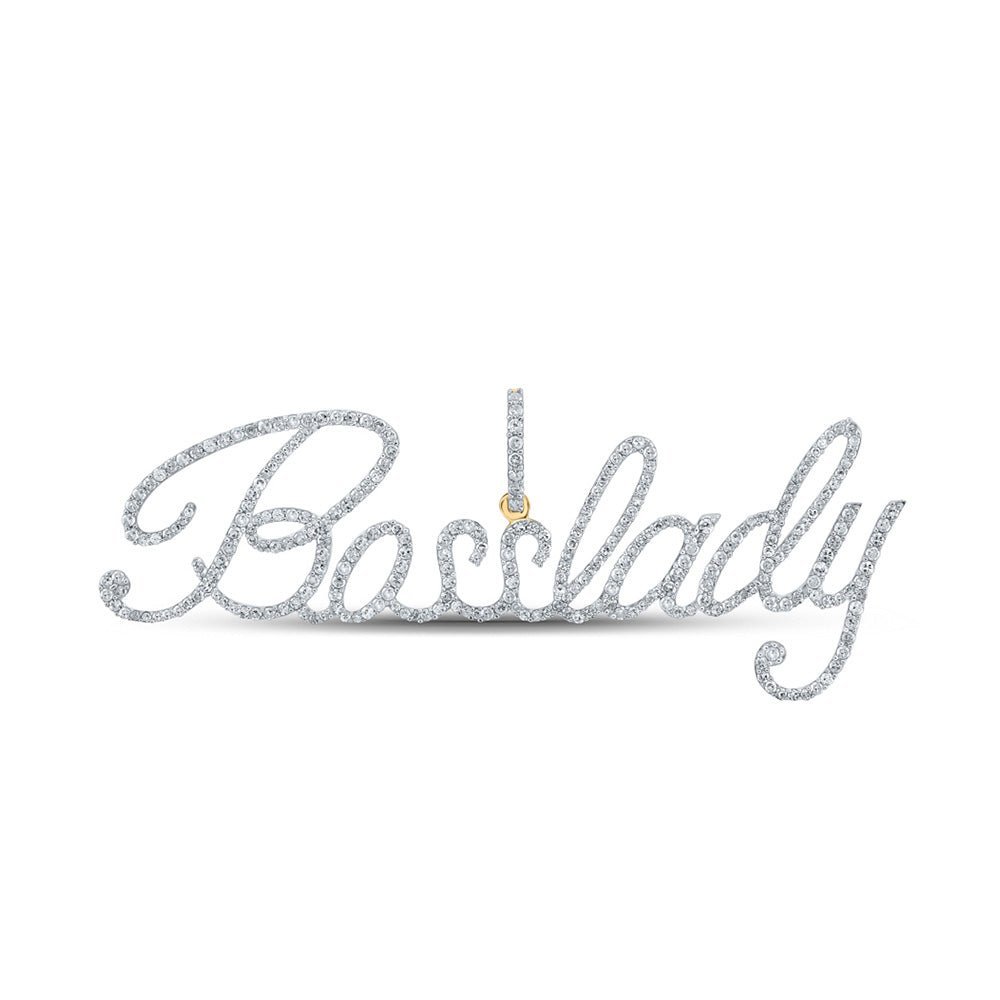 10kt Yellow Gold Men's Round Diamond Boss Lady Charm Pendant 1 - 1/2 Cttw | Splendid Jewellery - Splendid Jewellery