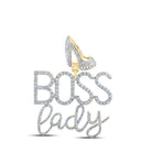 10kt Yellow Gold Men's Round Diamond Boss Lady Charm Pendant - 2 - 1/4 Cttw - Splendid Jewellery